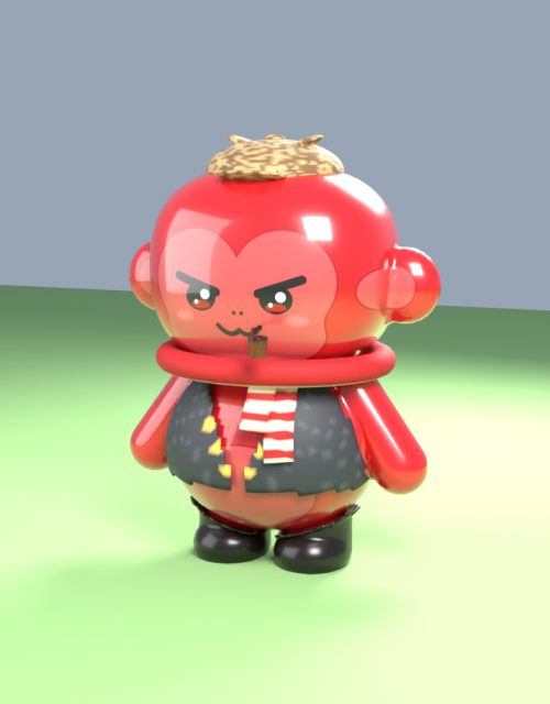 Monkey in a scarf and vest