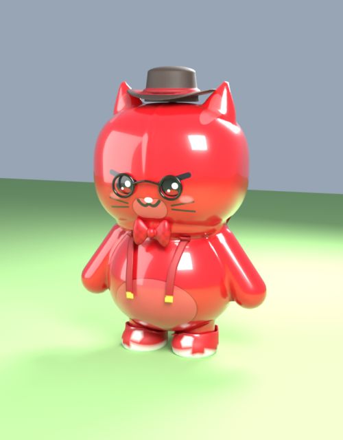 Cat with a fedora and glasses