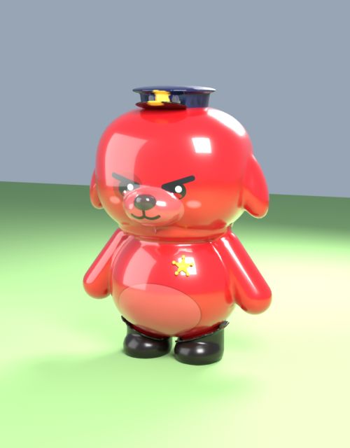 Dog in a police cap