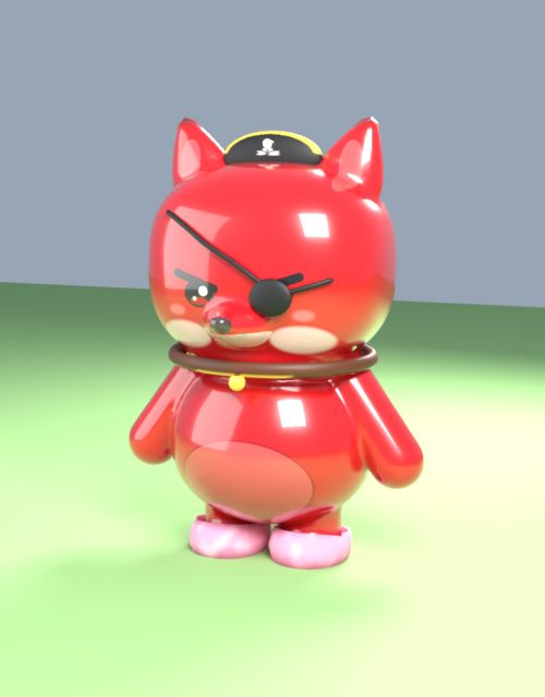 Fox with a pirate hat and eye patch
